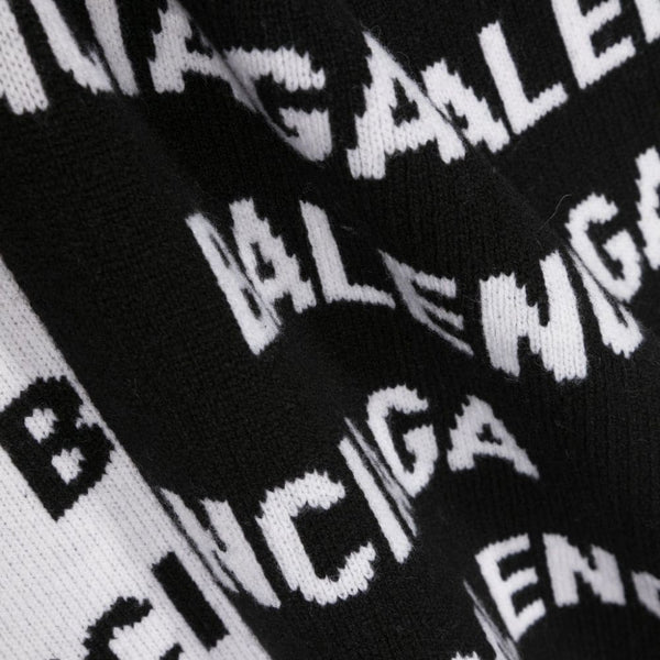 Balenciaga Scarves- BALENCIAGA Allover Logo Wool Scarf Luxury Designer Silk Scarf