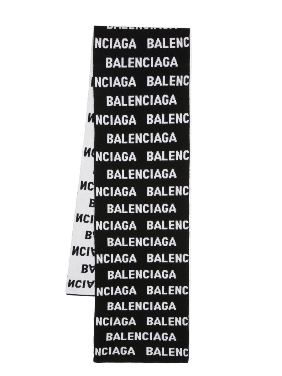 Balenciaga Scarves- BALENCIAGA Allover Logo Wool Scarf Luxury Designer Silk Scarf