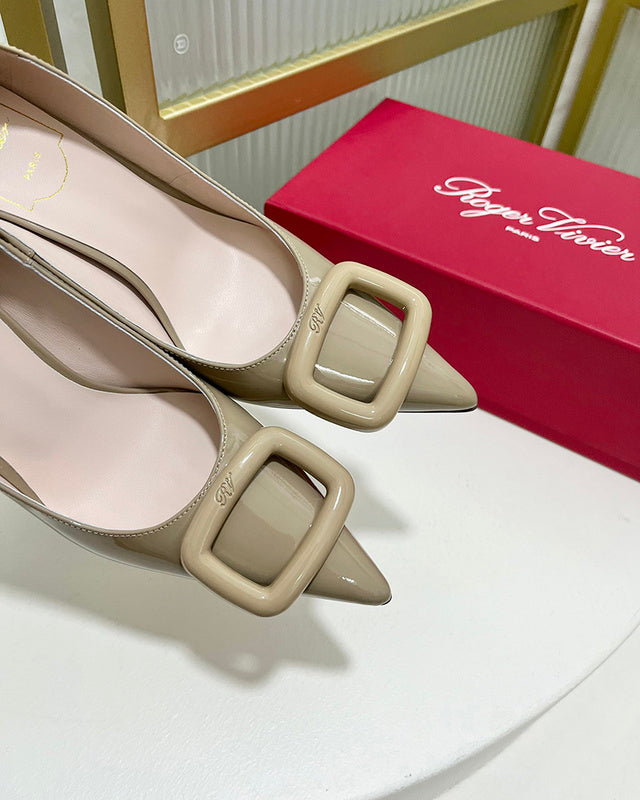 Close-up of Roger Vivier shoes craftsmanship
