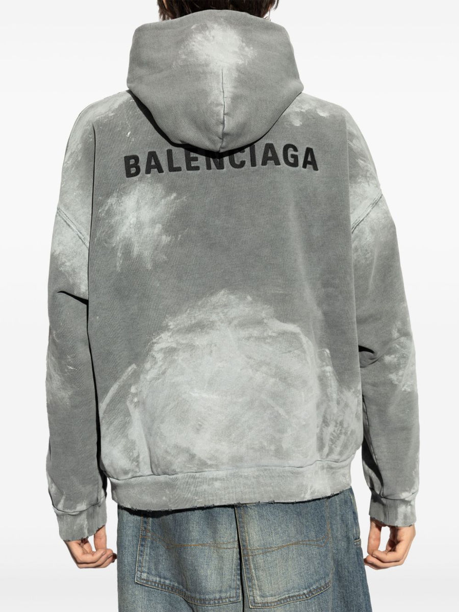 Balenciaga Hoodies? BALENCIAGA Medium Fit Hoodie with Embroidered Logo Comfortable Luxury Streetwear Hoodie
