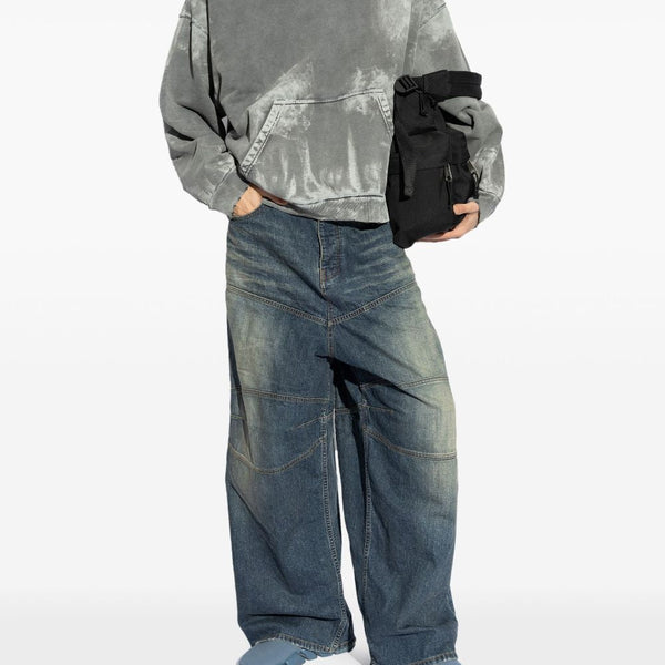 Balenciaga Hoodies? BALENCIAGA Medium Fit Hoodie with Stained Effect Comfortable Luxury Streetwear Hoodie