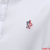 Close-up detail shot of Moncler luxury clothing with contemporary cut