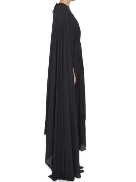 Balenciaga Dresses? BALENCIAGA Asymmetric Hem Crepe Mini Dress with Back Lace-Up Closure Luxury Party Occasion Dress