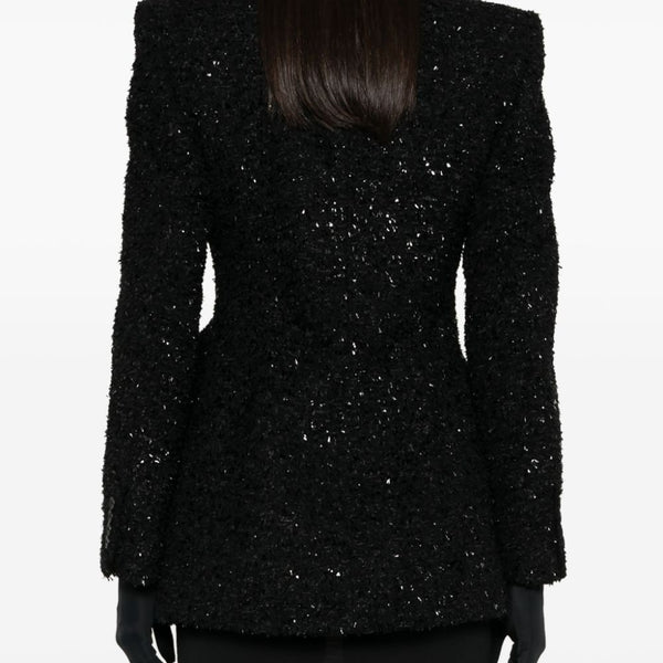 Balenciaga Jackets- BALENCIAGA Double-Breasted Boucle Loop Blazer Premium Casual Designer Jacket