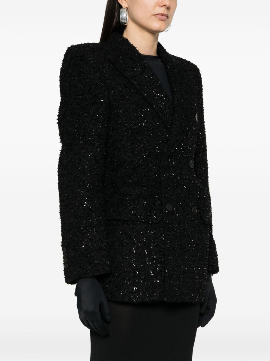 Balenciaga Jackets- BALENCIAGA Double-Breasted Boucle Loop Blazer Premium Casual Designer Jacket
