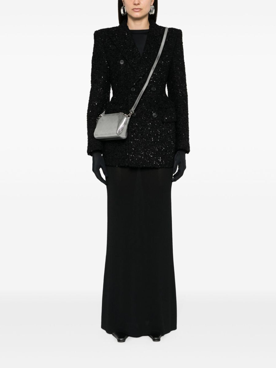 Balenciaga Jackets? BALENCIAGA Double-Breasted Boucle Loop Blazer Luxury Designer Outerwear Jacket