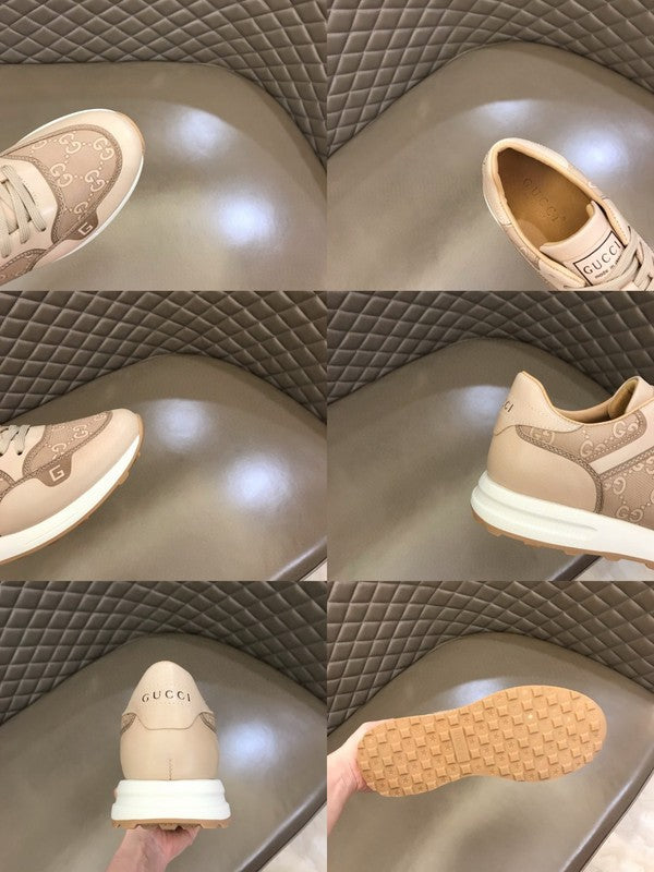 Side profile of Gucci muted earth tones sneakers everyday casual design