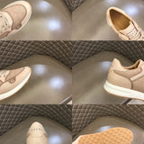 Side profile of Gucci muted earth tones sneakers everyday casual design