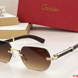 Close-up detail view of Cartier unisex sunglasses