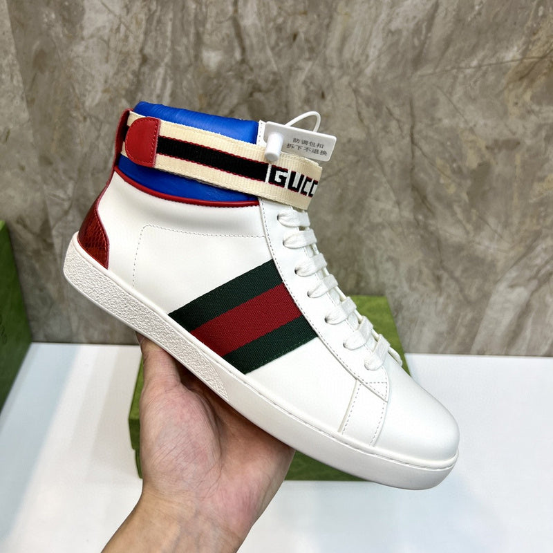 Gucci fresh white-and-black luxury sneakers view 4 signature lace-up style