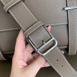 Sleek bag shown from front angle
