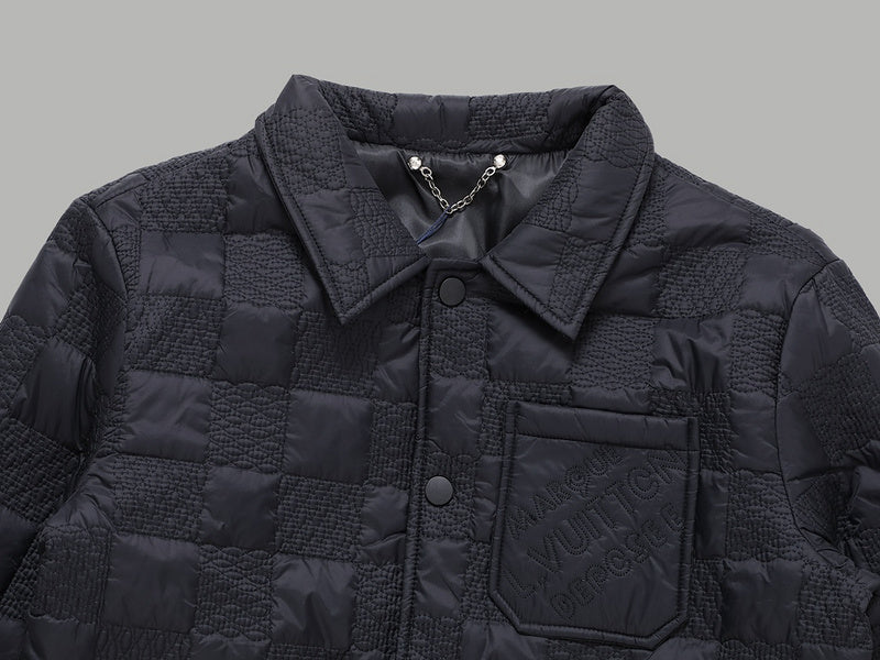 Full styled look of Louis Vuitton luxury clothing with monogram-inspired silhouette