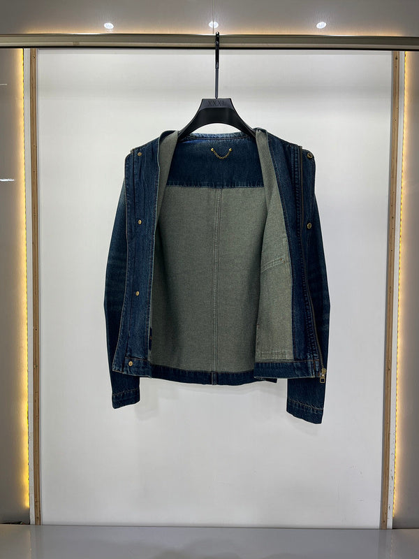 Side profile of Louis Vuitton luxury clothing with runway-inspired design