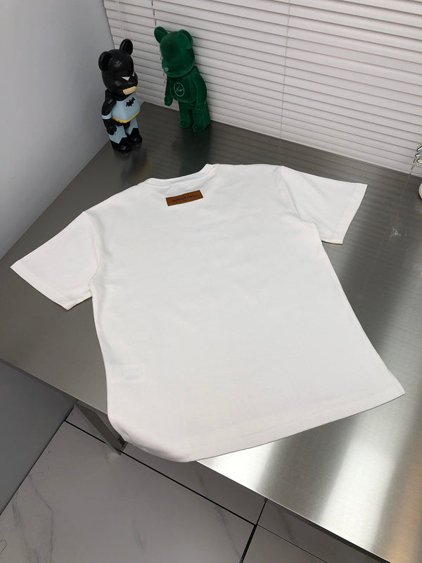 Front view of Louis Vuitton cotton t-shirt with label-forward styling