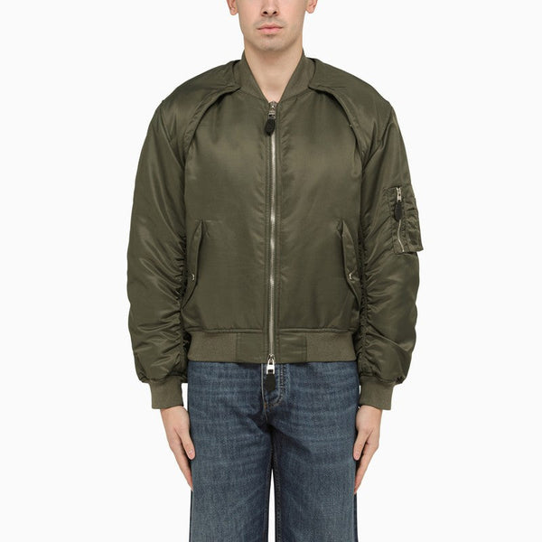 Alexander McQueen Jackets? Alexander Mcqueen Convertible Khaki Nylon Bomber Jacket Men Luxury Designer Outerwear Jacket