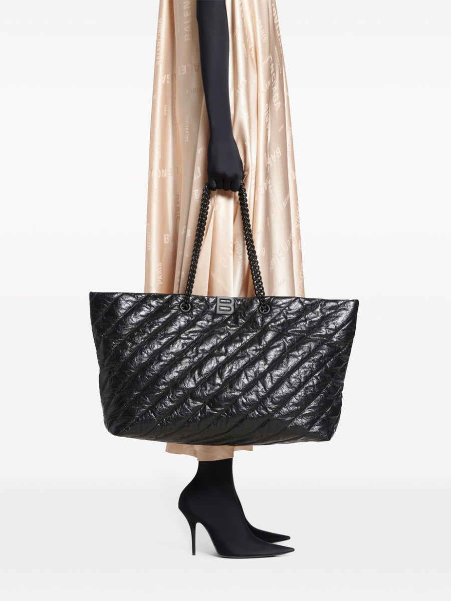 Balenciaga Bags? BALENCIAGA Crushed Calf Mini Carry-All Tote Handbag Premium Designer Shoulder Bag