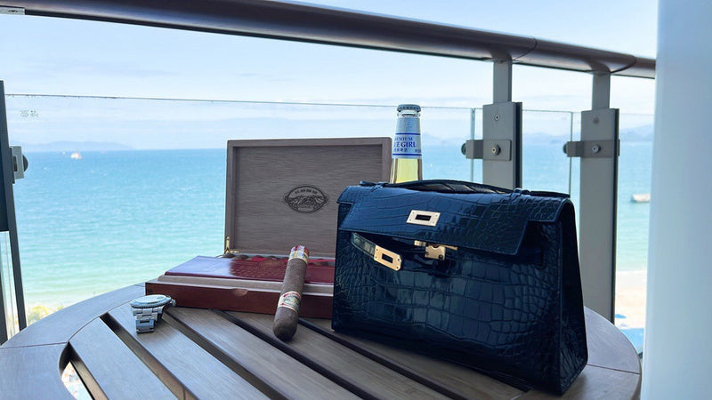 Polished bag shown from front angle