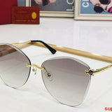 Close-up detail view of Cartier unisex sunglasses