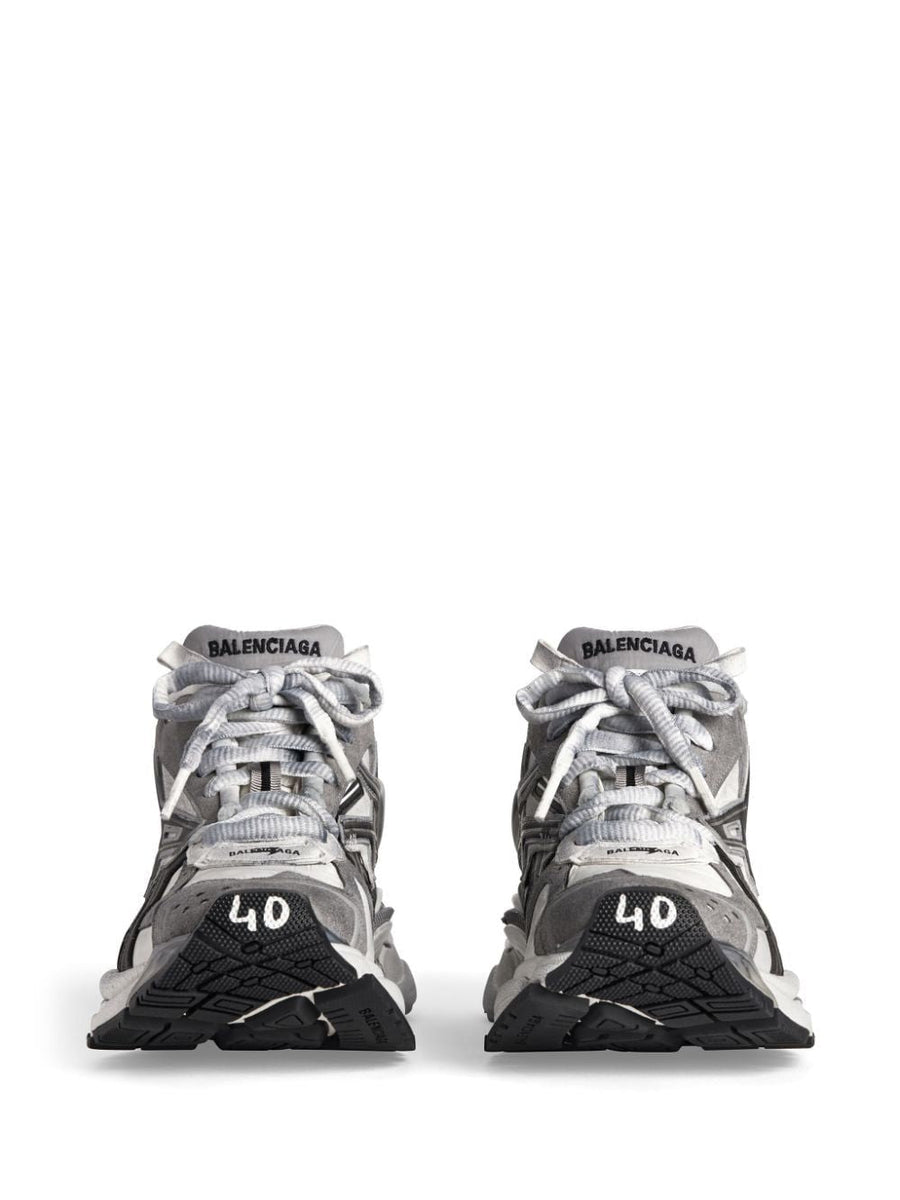 Close-up of Balenciaga sneakers hardware and fine stitching