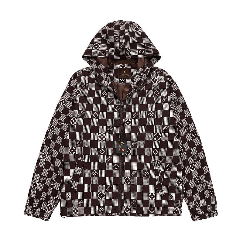 Back view of Louis Vuitton luxury clothing with logo-detail design