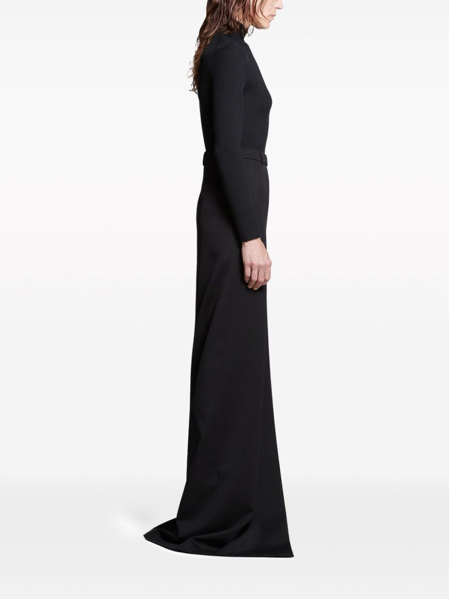 Balenciaga Skirts? BALENCIAGA High-Waisted Floor-Length Midi Skirt with Slit Elegant Designer Casual Skirt