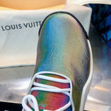 Close-up of Louis Vuitton shoes craftsmanship