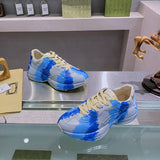 Gucci two-tone luxury sneakers view 4 breathable knit upper