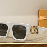 Close-up detail view of Louis Vuitton unisex sunglasses