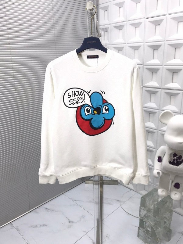 Front view of Louis Vuitton luxury clothing with signature branding