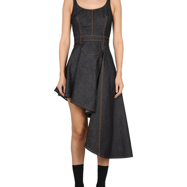 Alexander McQueen Dresses? Alexander Mcqueen Women Denim Dress Elegant Designer Evening Dress