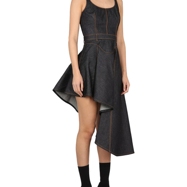 Alexander McQueen Dresses? Alexander Mcqueen Women Denim Dress Elegant Designer Evening Dress