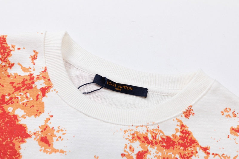 Back view of Louis Vuitton luxury clothing with signature branding