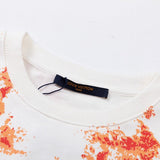 Back view of Louis Vuitton luxury clothing with signature branding