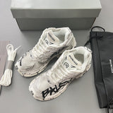 Balenciaga Grey Combat Boots - Close-Up Texture View