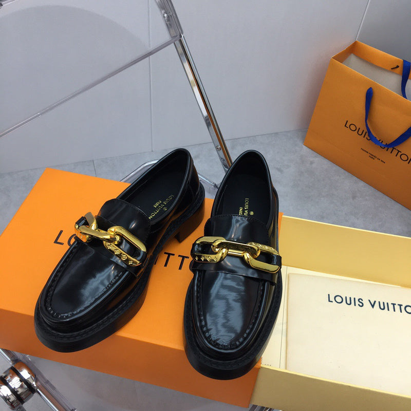 Louis Vuitton Red Platform Heels - Side Profile View