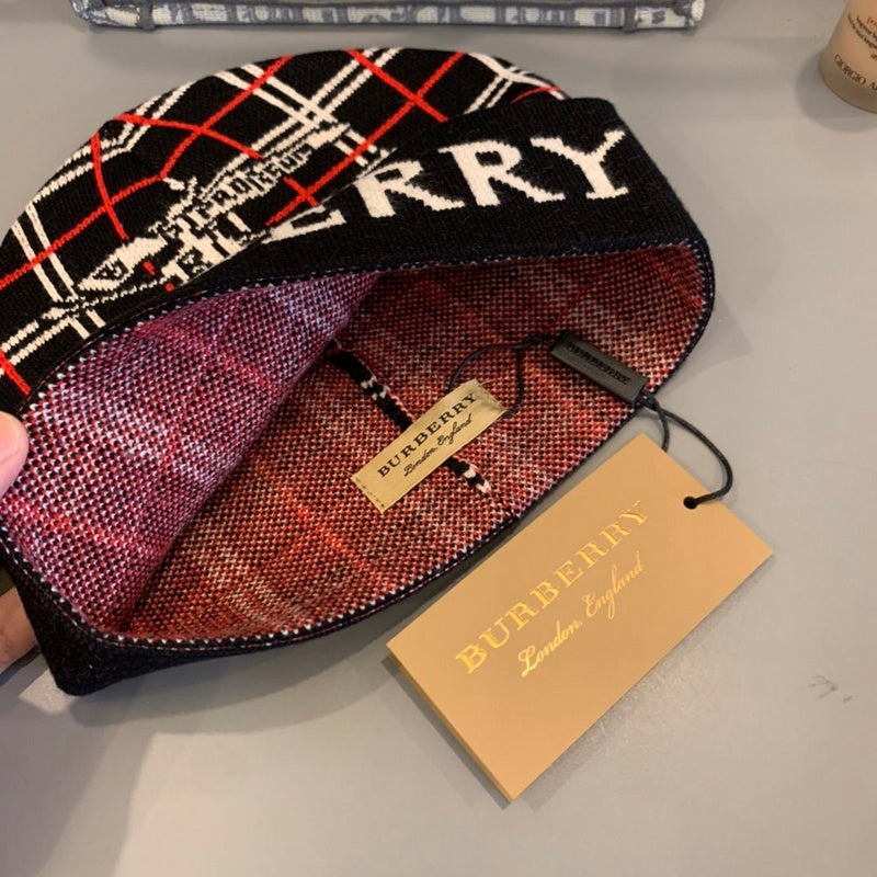 Close-up detail view of Burberry unisex cap