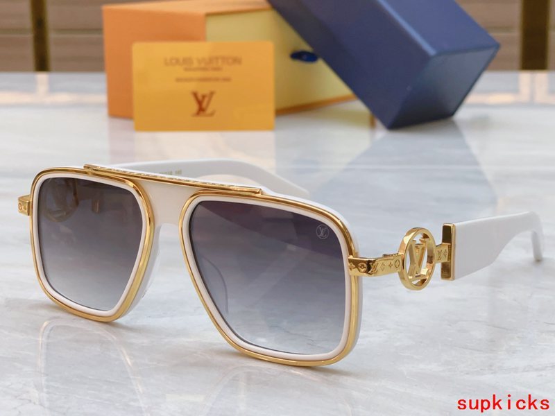 Close-up detail view of Louis Vuitton unisex sunglasses
