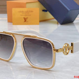 Close-up detail view of Louis Vuitton unisex sunglasses