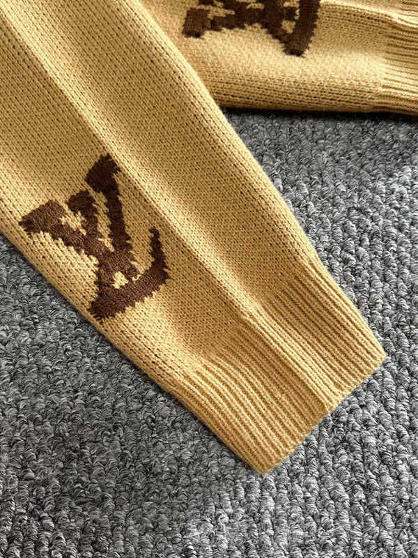 Back view of Louis Vuitton luxury clothing with signature branding