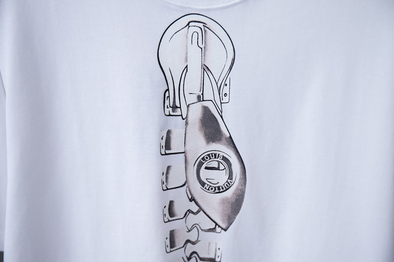 Flat lay presentation of Louis Vuitton cotton t-shirt with relaxed-fit cut