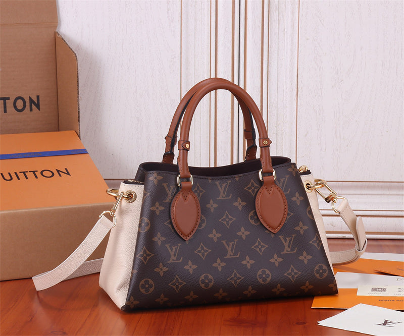  Classic top-handle bag carried on shoulder