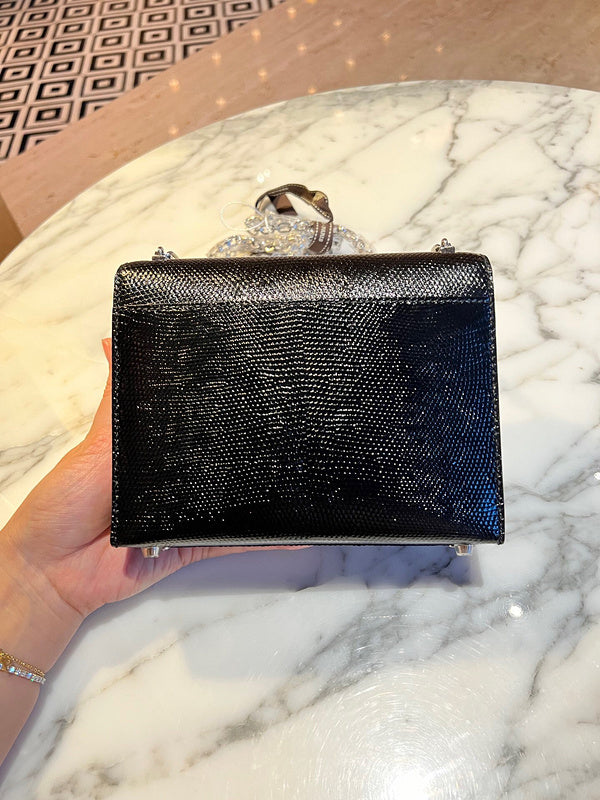 Side view of chic structured handbag