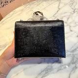 Side view of chic structured handbag