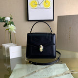 Bold Faux Leather Handbag - Polished Finish | Women's Statement Accessory #1693 - product detail shot (image 10) of designer-inspired handbag