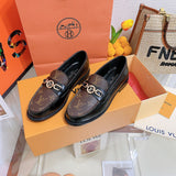 Louis Vuitton Beige Loafer Flats - Lifestyle Styling Shot