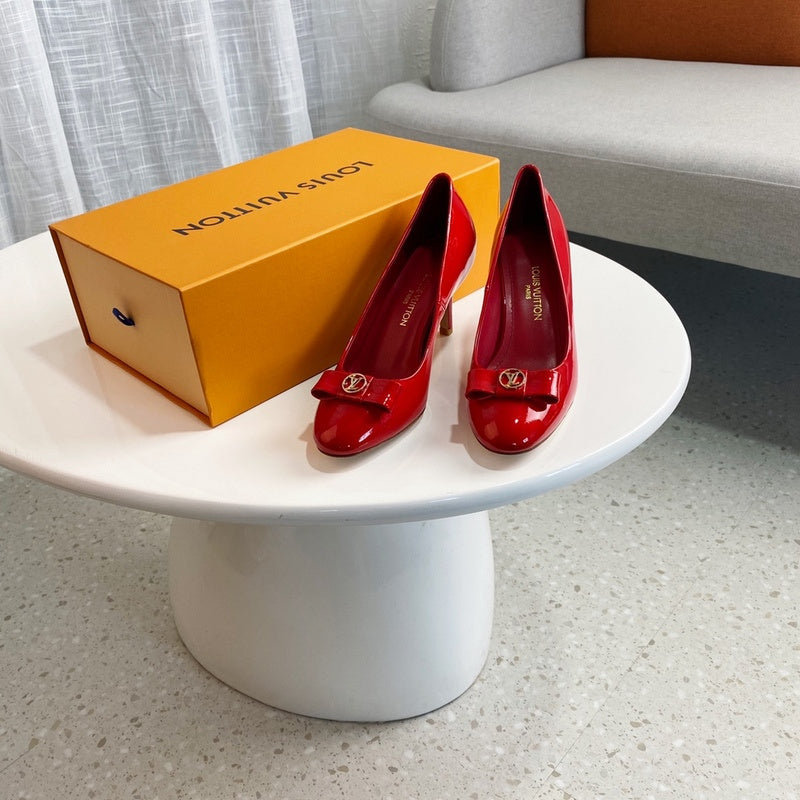 Louis Vuitton Beige Block Heel Pumps - Detail Shot of Craftsmanship