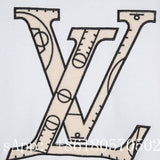 Full styled look of Louis Vuitton luxury clothing with label-forward styling