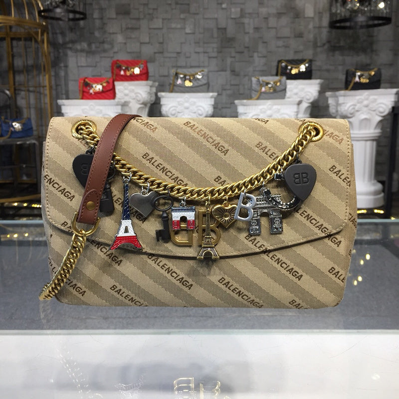 Contemporary Vegan Leather Handbag - Signature Hardware Accents | Women's Luxury Handbag #835 - front view (image 1) of designer-inspired handbag
