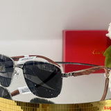 Close-up detail view of Cartier unisex sunglasses