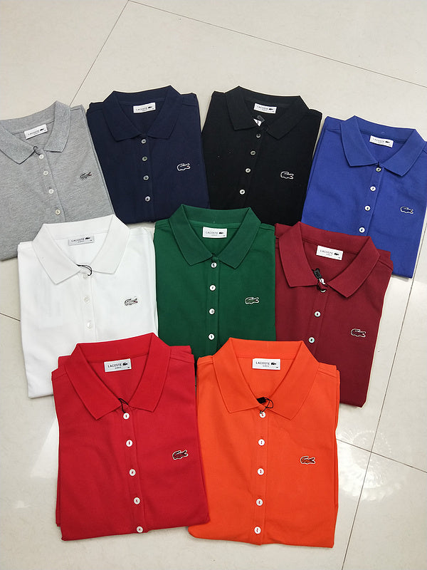 Front view of Lacoste luxury clothing with tailored silhouette